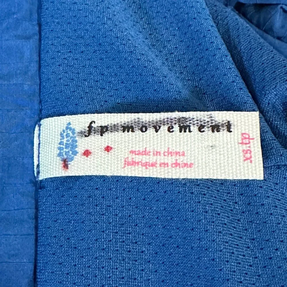 NWOT FP Movement She Fly Embroidered Anorak Jacket - Blue - Size XS